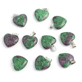 12pcs Epidotes Heart Agates Pendant for DIY Jewelry Making
