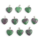 12pcs Epidotes Heart Agates Pendant for DIY Jewelry Making