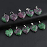 12pcs Epidotes Heart Agates Pendant for DIY Jewelry Making
