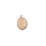 5pc Natural Stone Pendants Flat Oval Lapis Labradorite Charms Jewelry DIY