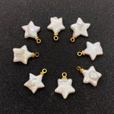 2pcs Natural Freshwater Pearl Star Pendant Charms 12x15mm DIY Necklace Earrings