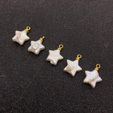 2pcs Natural Freshwater Pearl Star Pendant Charms 12x15mm DIY Necklace Earrings