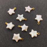 2pcs Natural Freshwater Pearl Star Pendant Charms 12x15mm DIY Necklace Earrings