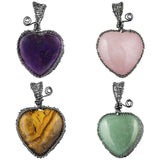 Heart Shape Natural Stone Pendant for Jewelry Making