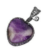 Heart Shape Natural Stone Pendant for Jewelry Making