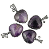 Heart Shape Natural Stone Pendant for Jewelry Making