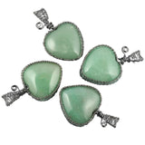 Heart Shape Natural Stone Pendant for Jewelry Making