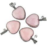 Heart Shape Natural Stone Pendant for Jewelry Making