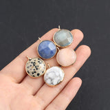 5pcs Natural Agates Pendant Charms for DIY Jewelry Necklace 18x18mm
