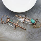 Polished Piezoelectric Crystals Amazonite Glass Charms Necklace DIY