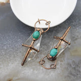 Polished Piezoelectric Crystals Amazonite Glass Charms Necklace DIY