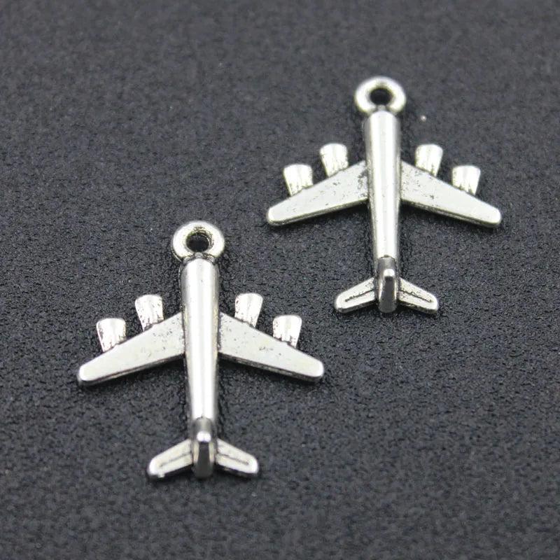 Vintage Airplane Jet Charms for Jewelry Making 50pcs