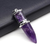 Amethyst Quartz Lapis Lazuli Stone Charms for DIY Necklaces