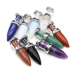 Amethyst Quartz Lapis Lazuli Stone Charms for DIY Necklaces
