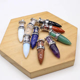 Amethyst Quartz Lapis Lazuli Stone Charms for DIY Necklaces