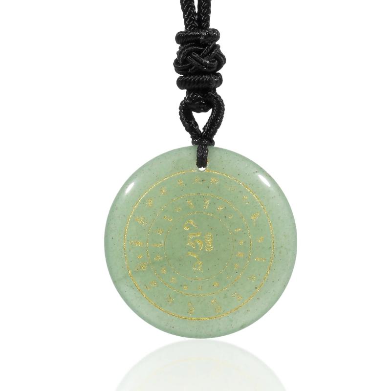 Natural Crystal Circular Plate Guardian Charm Pendant