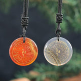 Natural Crystal Circular Plate Guardian Charm Pendant