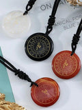 Natural Crystal Circular Plate Guardian Charm Pendant