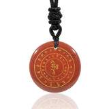 Natural Crystal Circular Plate Guardian Charm Pendant