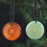 Crystal Circular Plate Guardian Charm Pendant