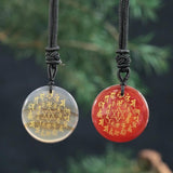 Crystal Circular Plate Religious Guardian Charm Pendant