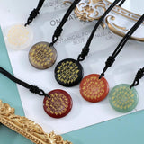 Crystal Circular Plate Religious Guardian Charm Pendant