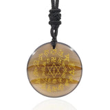Crystal Circular Plate Religious Guardian Charm Pendant