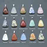 4pcs Natural Stone Pendants Rose Quartz Trapezoid Healing Crystals