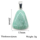 4pcs Natural Stone Pendants Rose Quartz Trapezoid Healing Crystals