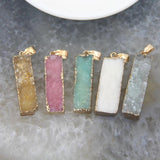1pc Natural Agates Geode Druzy Quartz Pendants, DIY Earring Necklace Making