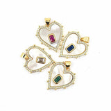 Shell Stone Heart Shape Pendant Necklace Jewelry for Women