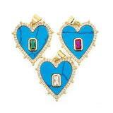 Shell Stone Heart Shape Pendant Necklace Jewelry for Women