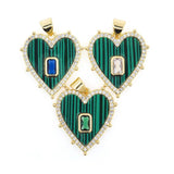 Shell Stone Heart Shape Pendant Necklace Jewelry for Women