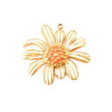 5Pcs Stainless Steel Enamel Sun Flower Chrysanthemum Pendants DIY Jewelry