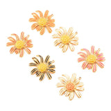 5Pcs Stainless Steel Enamel Sun Flower Chrysanthemum Pendants DIY Jewelry