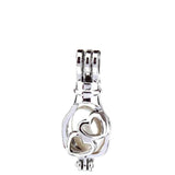 10Pcs Heart Bulb Pearl Cage Locket Aromatherapy Pendant