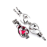 10Pcs Heart Bulb Pearl Cage Locket Aromatherapy Pendant