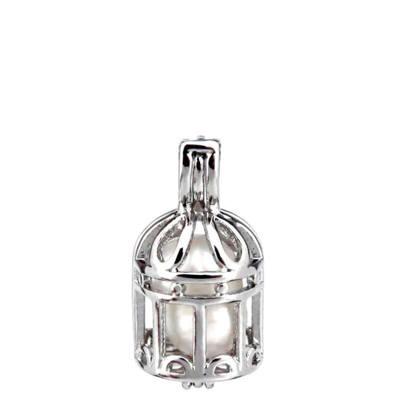 10Pcs Birdcage Pearl Cage Locket Aromatherapy Charm Pendant Necklace Bracelet
