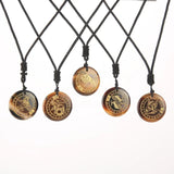Nylon Rope Pendant Natural Crystal Twelve Constellations Charm Jewelry