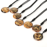 Nylon Rope Pendant Natural Crystal Twelve Constellations Charm Jewelry