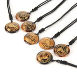 Nylon Rope Pendant Natural Crystal Twelve Constellations Charm Jewelry