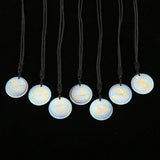 Nylon Rope Pendant with Natural Crystal Carved Constellation Pattern Chain Charm