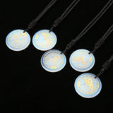 Nylon Rope Pendant with Natural Crystal Carved Constellation Pattern Chain Charm