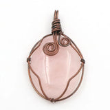 Copper Wire Wrap Amethysts Stone Pendant Agates Charm Jewelry