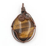 Copper Wire Wrap Amethysts Stone Pendant Agates Charm Jewelry