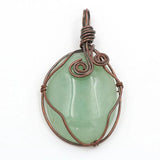 Copper Wire Wrap Amethysts Stone Pendant Agates Charm Jewelry