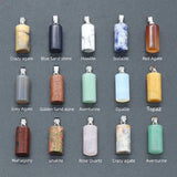 5Pcs Agate Crystal Cylinder Pendant Healing Chakra Energy Charm Jewelry