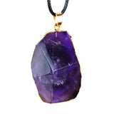 Amethyst Clear Quartz Crystal Pendant Necklace for Women