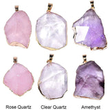 Amethyst Clear Quartz Crystal Pendant Necklace for Women