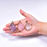 Amethyst Clear Quartz Crystal Pendant Necklace for Women
